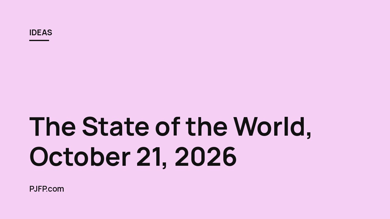 The State of the World, October 21, 2026: What 213 Posts Taught Us